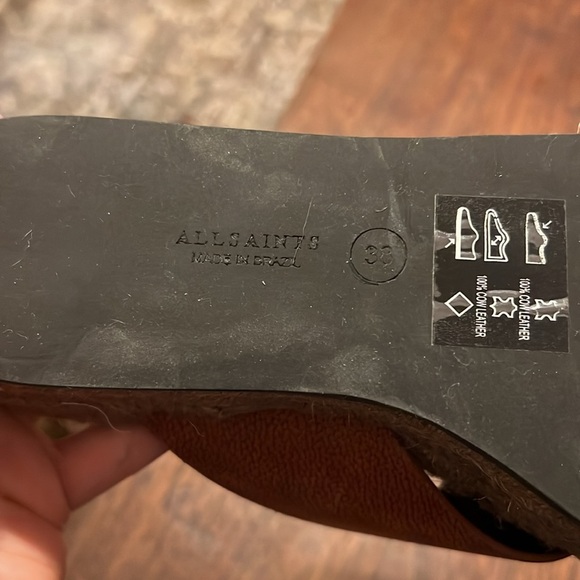 Allsaints Harlem Espadrille Platform Slide Sandal Rust Brown - Picture 6 of 6